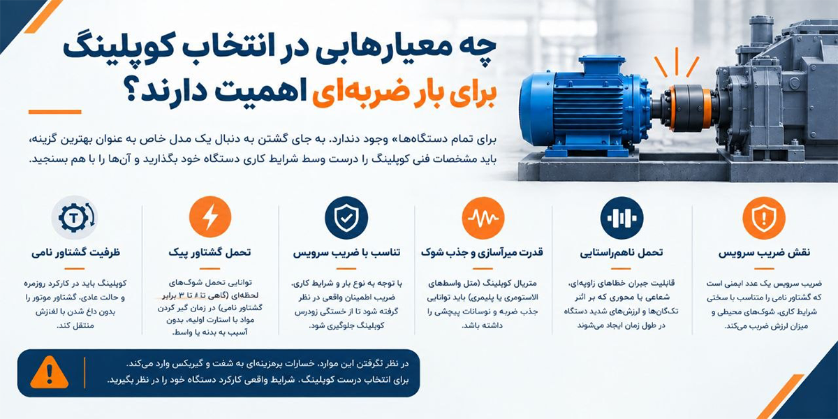 معیار ها در انتخاب کوپلینگ با توجه به بار ضربه ای